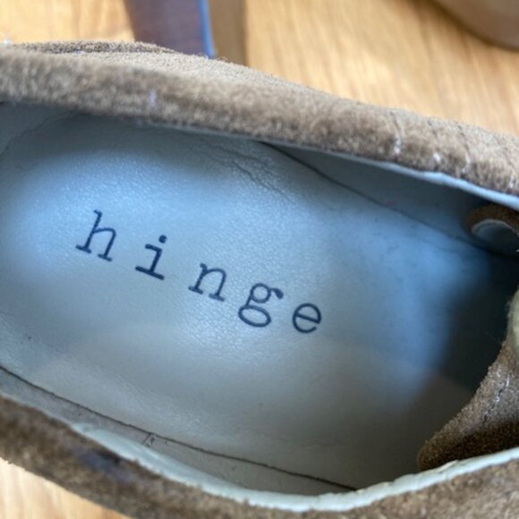 Hinge brown suede platform chunky high heel oxford size 5.5 - Picture 4 of 8